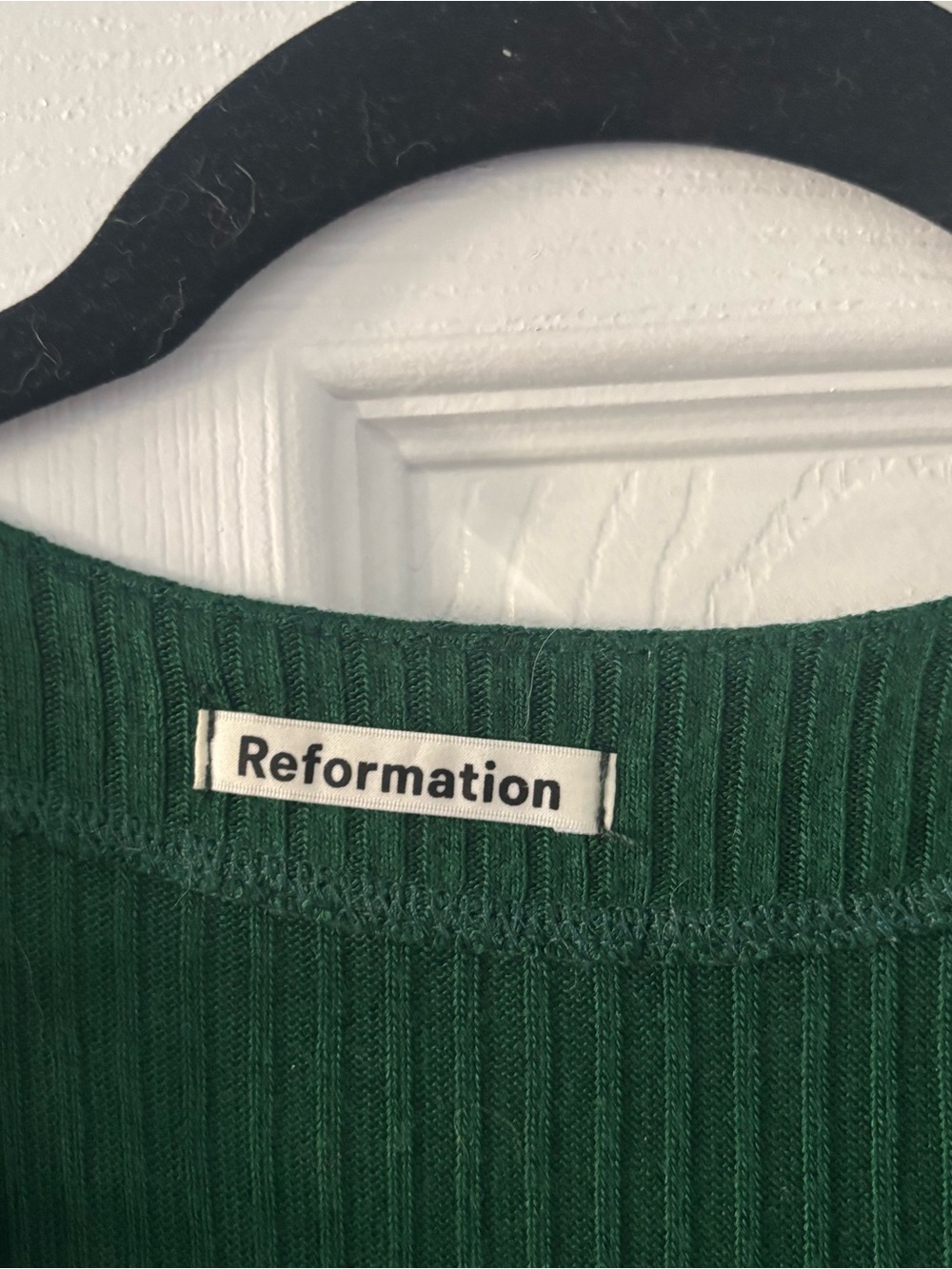 Reformation Emerald Ribbed Button-Front Cardigan - Picture 2 of 5